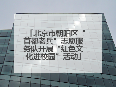 北京市朝阳区“首都老兵”志愿服务队开展“红色文化进校园”活动