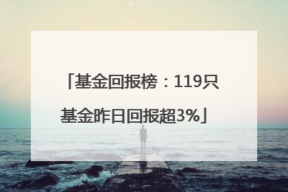 基金回报榜：119只基金昨日回报超3%
