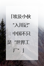 埃及小伙“入川记”：中国不只是“世界工厂”