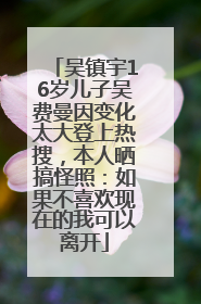 吴镇宇16岁儿子吴费曼因变化太大登上热搜，本人晒搞怪照：如果不喜欢现在的我可以离开