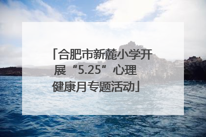 合肥市新麓小学开展“5.25”心理健康月专题活动
