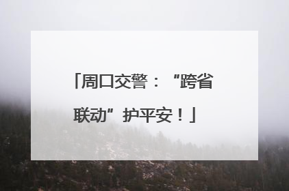 周口交警：“跨省联动”护平安！