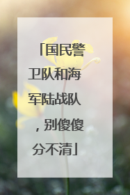 国民警卫队和海军陆战队，别傻傻分不清