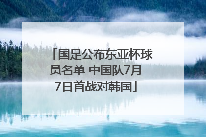 国足公布东亚杯球员名单 中国队7月7日首战对韩国