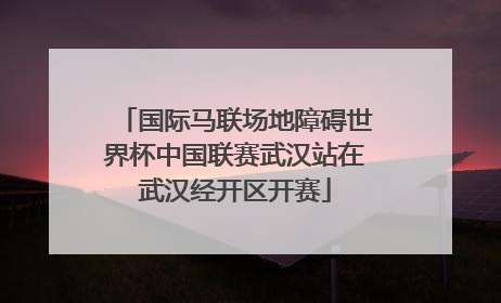 国际马联场地障碍世界杯中国联赛武汉站在武汉经开区开赛
