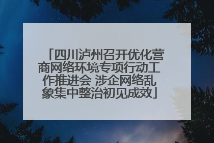 四川泸州召开优化营商网络环境专项行动工作推进会 涉企网络乱象集中整治初见成效