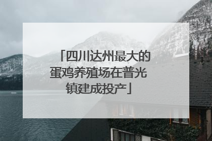 四川达州最大的蛋鸡养殖场在普光镇建成投产