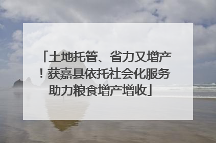土地托管、省力又增产！获嘉县依托社会化服务助力粮食增产增收