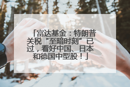 富达基金：特朗普关税“至暗时刻”已过，看好中国、日本和德国中型股！