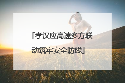 孝汉应高速多方联动筑牢安全防线