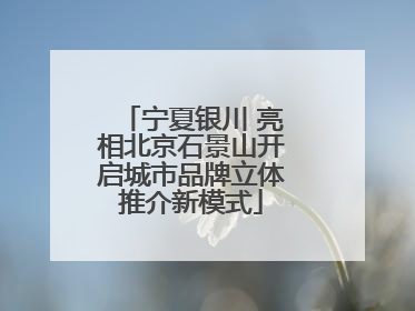 宁夏银川 亮相北京石景山开启城市品牌立体推介新模式