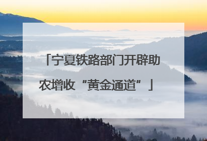 宁夏铁路部门开辟助农增收“黄金通道”