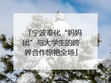宁波奉化“妈妈团”与大学生的跨界合作惊艳全场