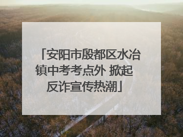 安阳市殷都区水冶镇中考考点外 掀起反诈宣传热潮