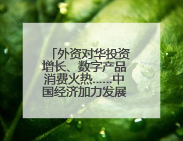 外资对华投资增长、数字产品消费火热……中国经济加力发展动力强劲
