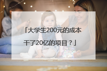 大学生200元的成本干了20亿的项目？