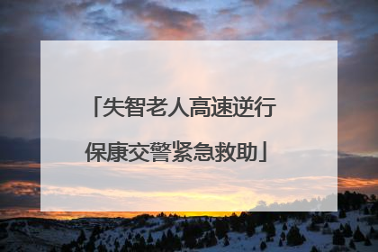 失智老人高速逆行 保康交警紧急救助
