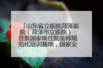 山东省立医院菏泽医院（菏泽市立医院）：首批国家级住院医师规范化培训基地，国家全科医生转岗培训基地