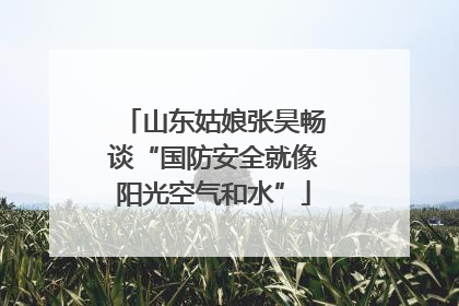 山东姑娘张昊畅谈“国防安全就像阳光空气和水”