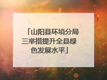 山阳县环境分局三举措提升全县绿色发展水平