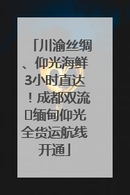 川渝丝绸、仰光海鲜3小时直达！成都双流⇌缅甸仰光全货运航线开通
