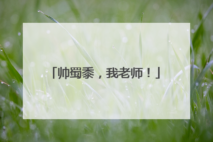 帅蜀黍，我老师！