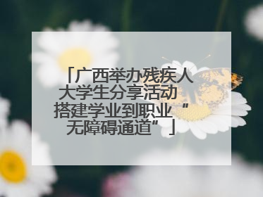 广西举办残疾人大学生分享活动 搭建学业到职业“无障碍通道”