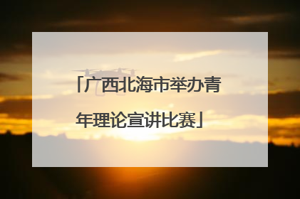广西北海市举办青年理论宣讲比赛