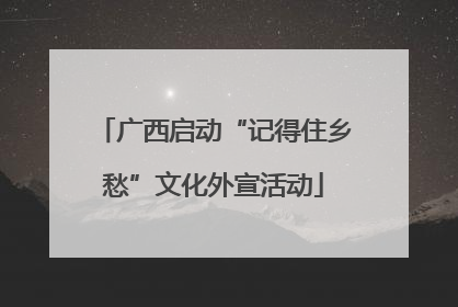 广西启动“记得住乡愁”文化外宣活动