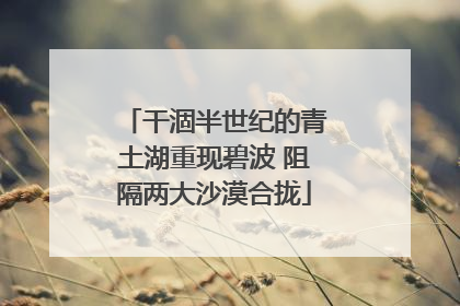 干涸半世纪的青土湖重现碧波 阻隔两大沙漠合拢