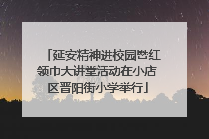 延安精神进校园暨红领巾大讲堂活动在小店区晋阳街小学举行