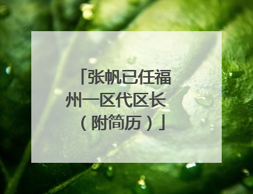 张帆已任福州一区代区长（附简历）