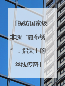 探访国家级非遗“夏布绣”：指尖上的丝线传奇