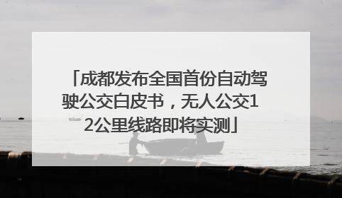 成都发布全国首份自动驾驶公交白皮书，无人公交12公里线路即将实测