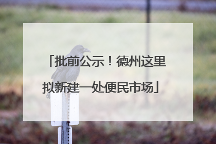 批前公示！德州这里拟新建一处便民市场