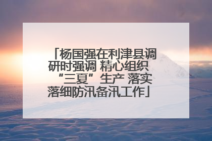 杨国强在利津县调研时强调 精心组织“三夏”生产 落实落细防汛备汛工作