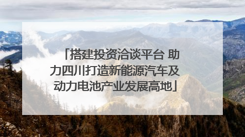 搭建投资洽谈平台 助力四川打造新能源汽车及动力电池产业发展高地