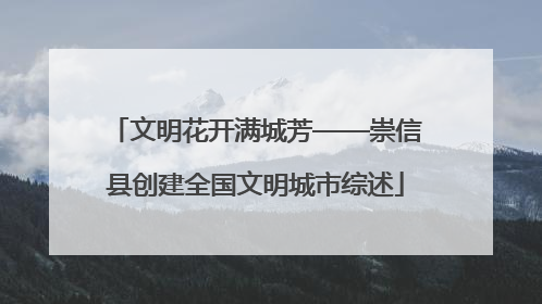 文明花开满城芳——崇信县创建全国文明城市综述