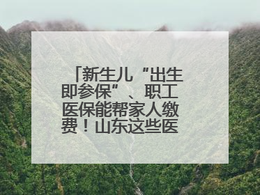 新生儿“出生即参保”、职工医保能帮家人缴费！山东这些医保新政太贴心