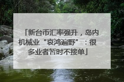 新台币汇率强升，岛内机械业“哀鸿遍野”：很多业者暂时不接单