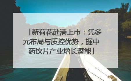 新荷花赴港上市：凭多元布局与质控优势，掘中药饮片产业增长潜能