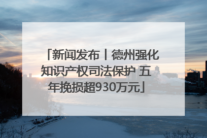 新闻发布丨德州强化知识产权司法保护 五年挽损超930万元