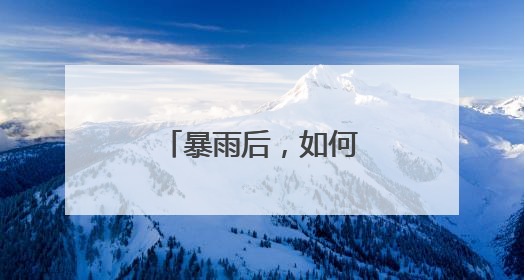暴雨后，如何管理农作物？