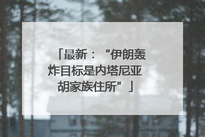 最新：“伊朗轰炸目标是内塔尼亚胡家族住所”