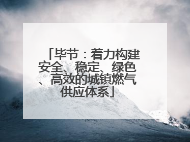 毕节：着力构建安全、稳定、绿色、高效的城镇燃气供应体系