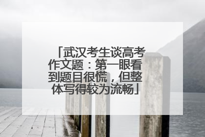 武汉考生谈高考作文题：第一眼看到题目很慌，但整体写得较为流畅