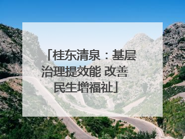 桂东清泉：基层治理提效能 改善民生增福祉