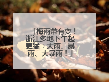 梅雨带有变！浙江多地下午起更猛：大雨、暴雨、大暴雨！
