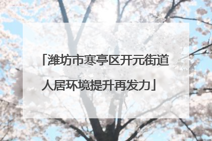 潍坊市寒亭区开元街道人居环境提升再发力
