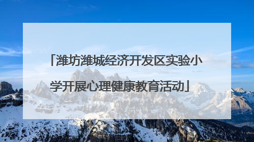 潍坊潍城经济开发区实验小学开展心理健康教育活动